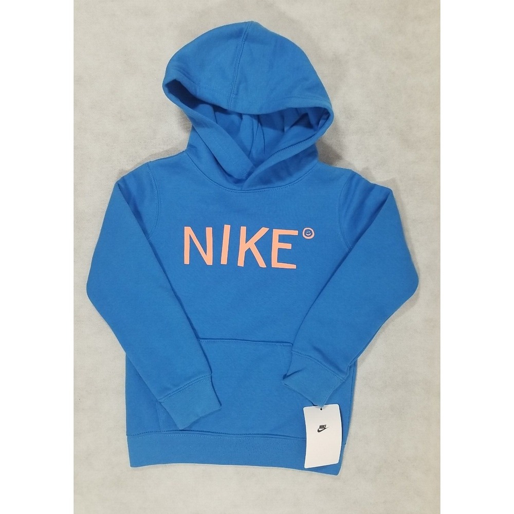 NWT Nike Hoodie Boys Girls Size 5 Small Hooded Sweatshirt Pullover Fleece Blue‎